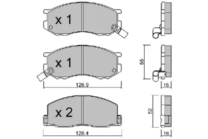 BPTO-1931 AISIN Комплект тормозных колодок, дисковый тормоз